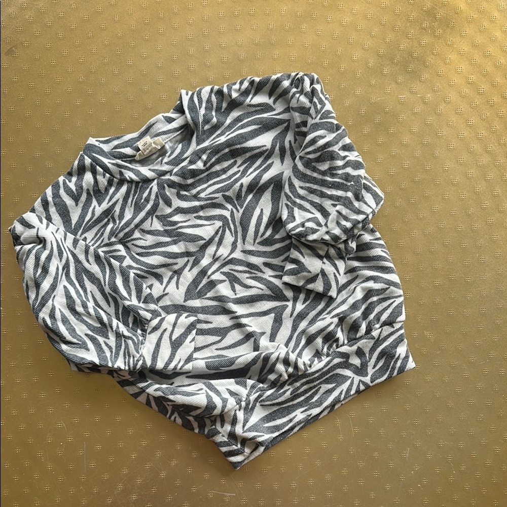 Gray Zebra Print Kids Sweater